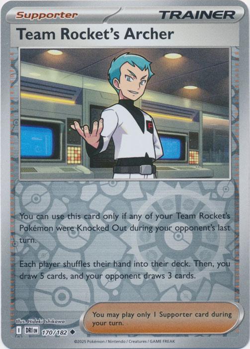 Destined Rivals Team Rocket's Archer [Reverse Holo] Pokémon card